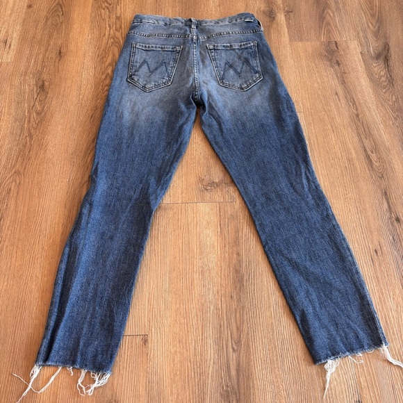 Mother Women’s High Waisted Looker Ankle Frayed Hem Skinny Jeans Blue Size 26x26 - Picture 2 of 13